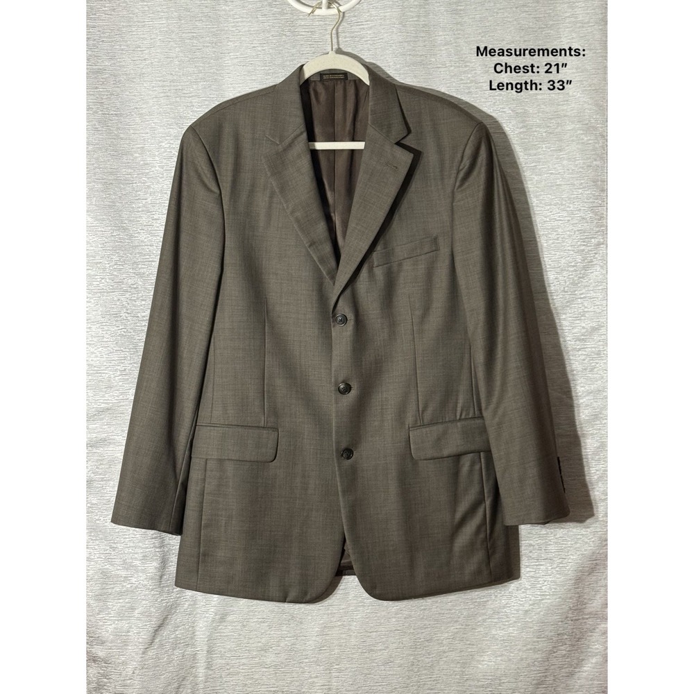 Stafford 100% Wool‎ Blazer Sport Coat Jacket Brown Textured 40L